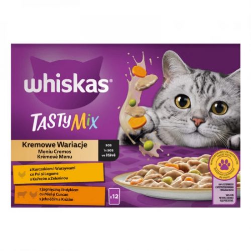 Whiskas tasty mix krémes kreációk macskaeledel alutasakos 12x85g