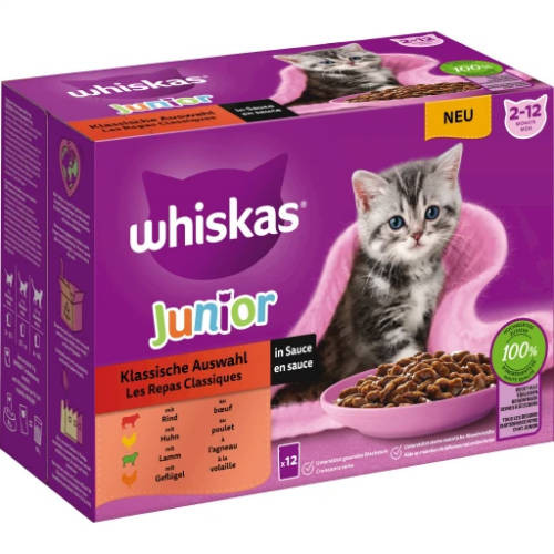 Whiskas junior krémes válogatás 12x85gr