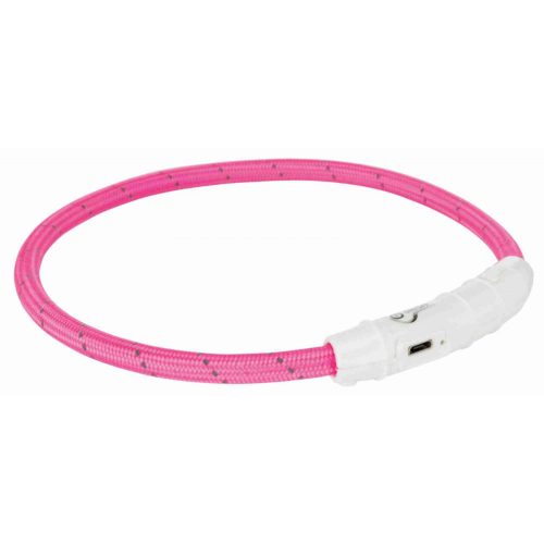 Nyakörv világítós USB töltővel L-XL pink TRX12708