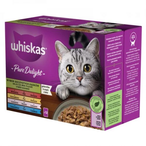 Whiskas pure delight halas aszpikos alutasakos macskaeledel 12x85g